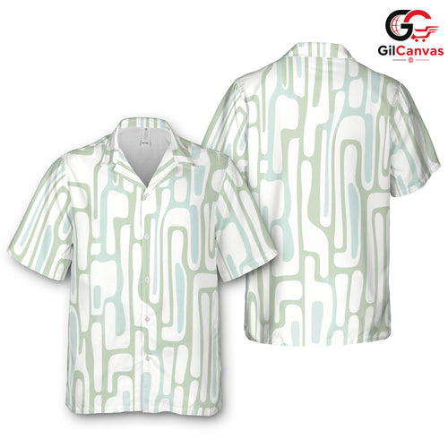 Abstract Pattern Beach Shirt, Lightweight Men Summer Vacation Casual Top