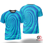 Abstract Spiral Art 3D T-Shirt, Unique Unisex Artist Graphic Tee For Summer