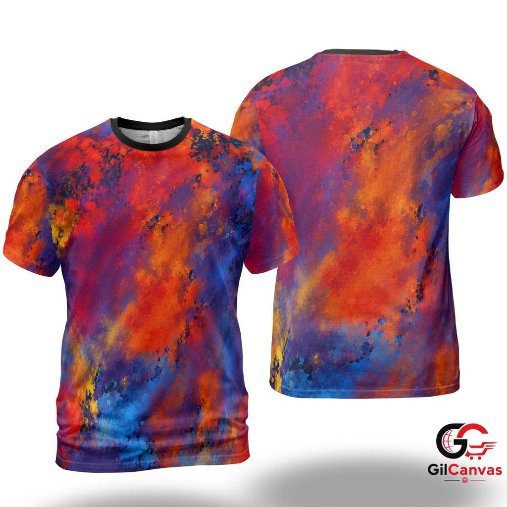 Abstract Summer 3D T-Shirt, Colorful Unisex Graphic Tee Gift For Cool Fashion