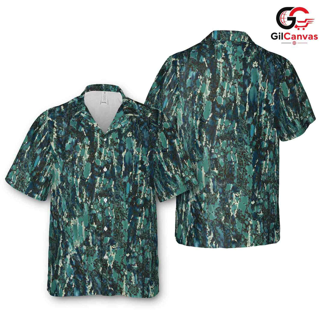 Abstract Teal Ocean Wave Tee, Unisex Tropical Vacation Wear Summer Beach Party
