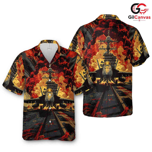 Airplane Graphic Hawaiian Tee, Casual Attire for Men Summer Beach Parties