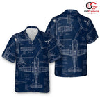 Airplane Print Hawaiian Shirt, Perfect Men Beach Vacation Summer Events