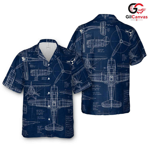 Airplane Print Hawaiian Shirt, Perfect Men Beach Vacation Summer Events