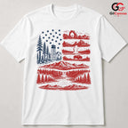 American Flag Nature Park T-Shirt Patriotic Wilderness Unisex Graphic Apparel Tee