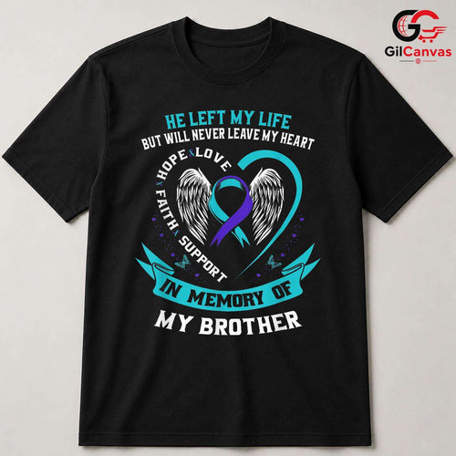 Angel Wings Heart Grieving Tee Unisex Brother Memorial Support Love Gift Tee