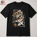 Artistic Cool Cat T-Shirt Men Women Casual Wear Feline Style Graphic Apparel