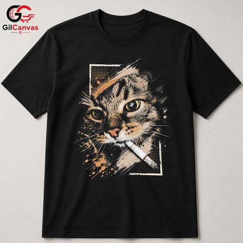 Artistic Cool Cat T-Shirt Men Women Casual Wear Feline Style Graphic Apparel
