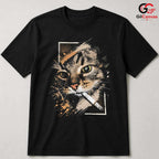 Artistic Cool Cat T-Shirt Men Women Casual Wear Feline Style Graphic Apparel