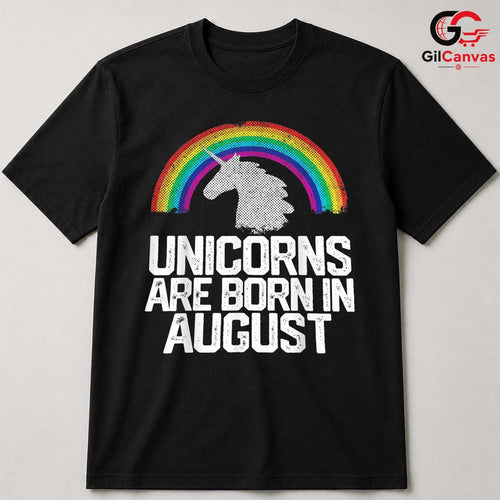 August Birthday Unicorn T-Shirt Unisex Fun Celebration Gift Kids And Teens