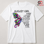August Girl Butterfly Tee Shirt Unisex Inspirational Birthday Gift For Women