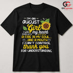 August Girl Sunflower T-Shirt Unisex Birthday Gift Idea For Women And Teens