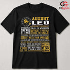 August Leo Astrology T-Shirt Unisex Fun Birthday Gift Idea For Zodiac Fan