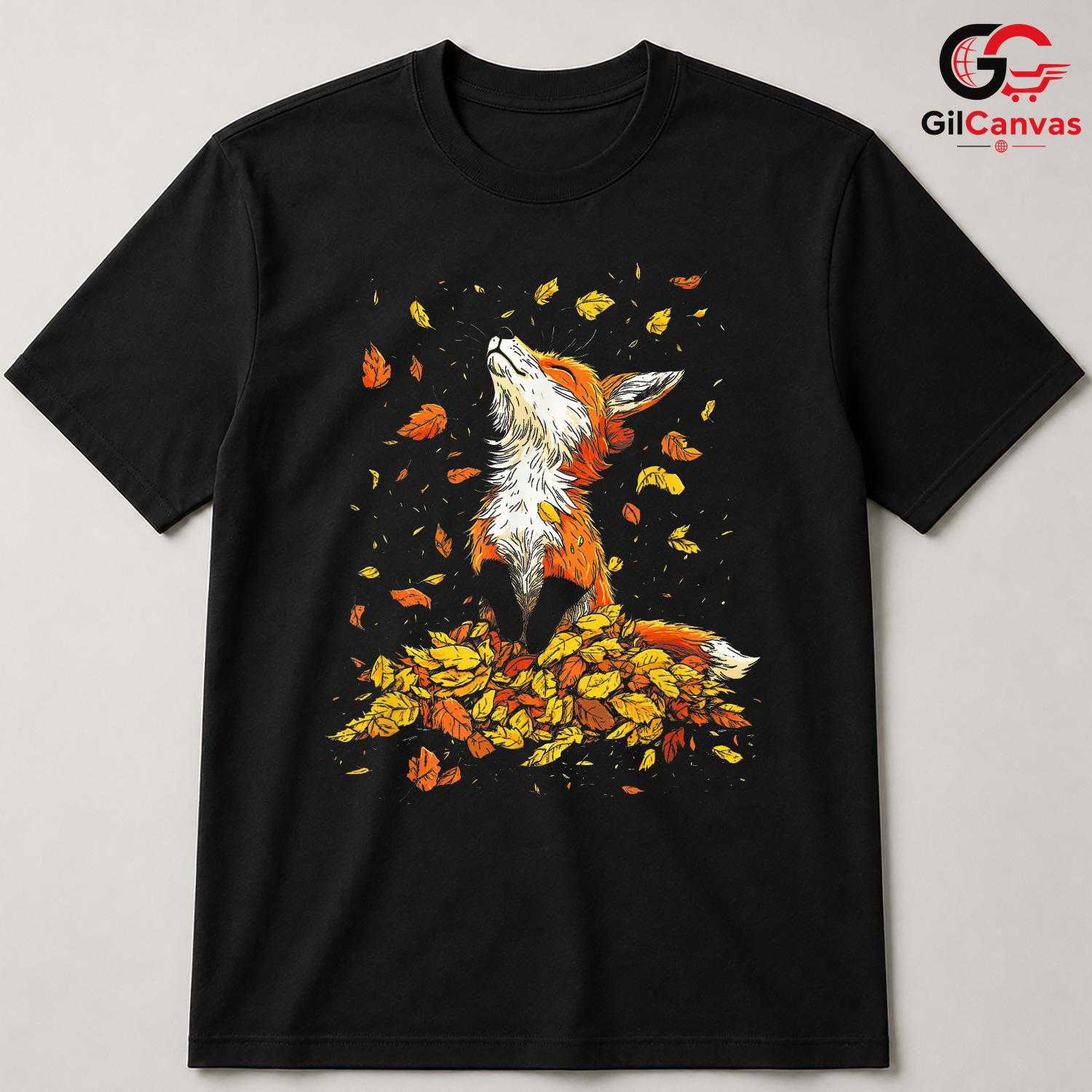 Autumn Fox Animal T-Shirt Unisex Cute Fall Nature Lover Gift Kids And Adults