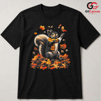 Autumn Squirrel Falling Leaf T-Shirt Unisex Cute Nature Animal Lover Fall Gift