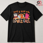 Autumn Vibes Girl T-Shirt Unisex Cute Fall Season Perfect Gift Idea Teens