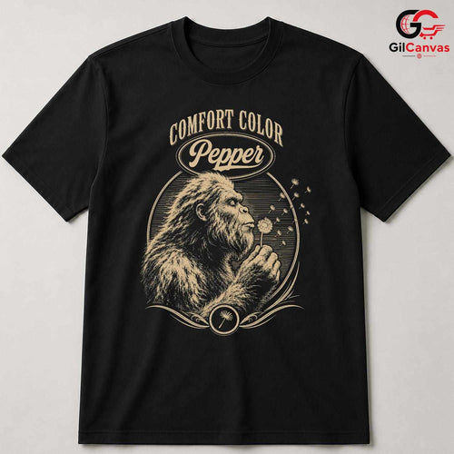 Bigfoot Dandelion Wish T-Shirt Cryptid Wilderness Art Unisex Graphic Apparel Tee