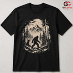Bigfoot Forest Moon T-Shirt Wilderness Halloween Unisex Mountain Graphic Tee