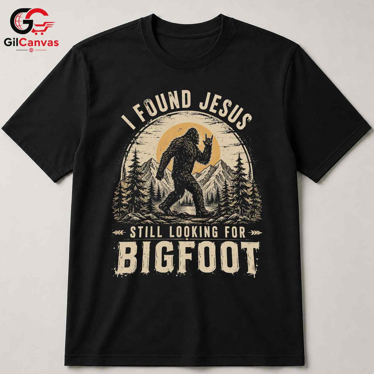 Bigfoot Found Jesus T-Shirt Nature Lover Outdoor Adventure Unisex Tee Gift