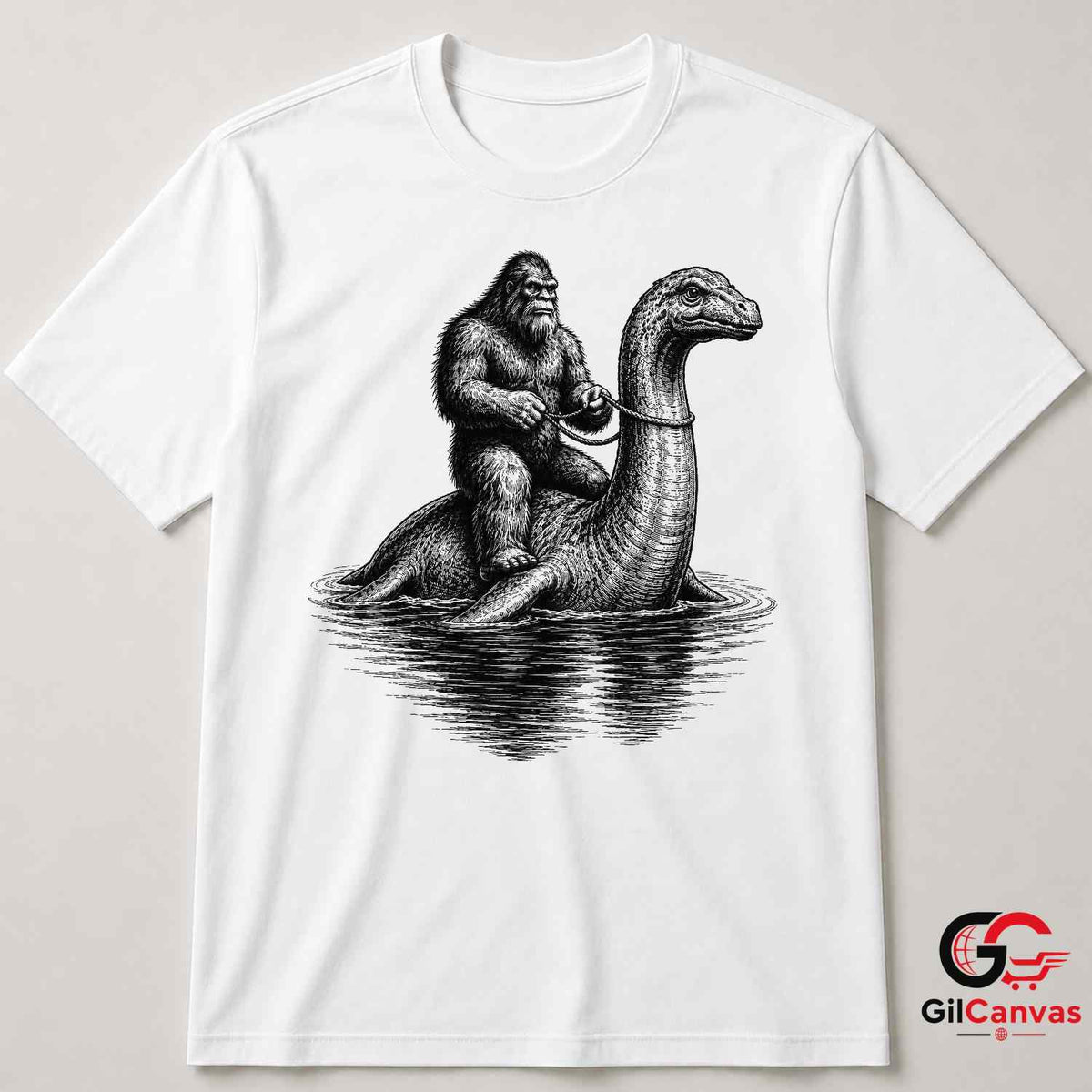 Bigfoot Lake Monster T-Shirt Mythical Adventure Unisex Cryptid Legend Gift Tee