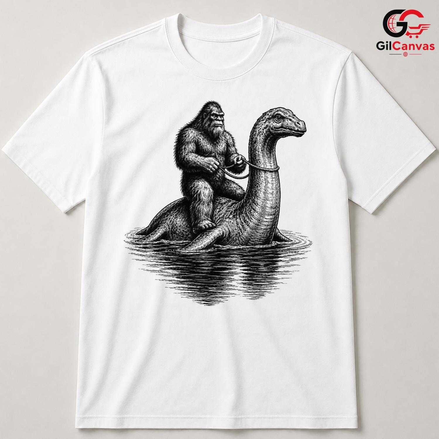 Bigfoot Lake Monster T-Shirt Mythical Adventure Unisex Cryptid Legend Gift Tee