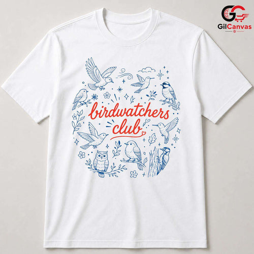 Birdwatchers Club T-Shirt Unisex Nature Enthusiast Wildlife Graphic Apparel
