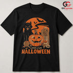 Black Cat Pumpkin Spooky T-Shirt Unisex Fun Halloween Gift Idea For Adults