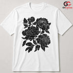 Black Floral Garden T-Shirt Unisex Fashionable Mothers Day Gift Graphic Shirt