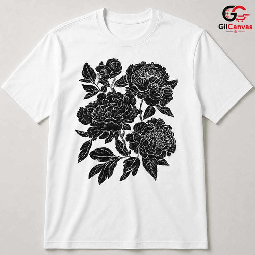 Black Floral Garden T-Shirt Unisex Fashionable Mothers Day Gift Graphic Shirt