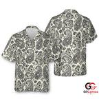 Black Floral Hawaiian Shirt For Summer Unisex Vacation Beach Wear Outfits