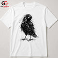 Black Raven Halloween T-Shirt Unisex Spooky Bird Design Graphic Apparel Fun Tee