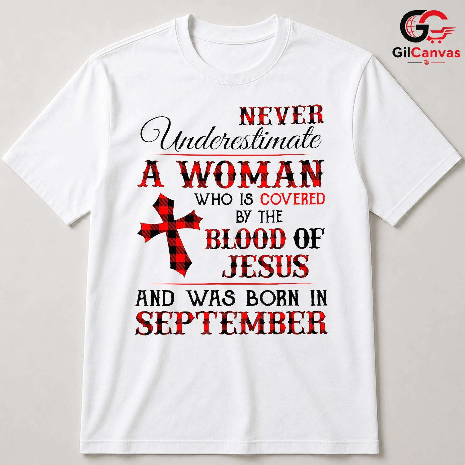 Blood Of Jesus September T-Shirt Unisex Christian Women Birthday Gift Idea