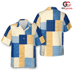 Blue Pattern Floral Shirt, Unisex Summer Vacation Beachwear Casual Apparel