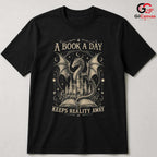 Book A Day Dragon T-Shirt Fantasy Themed Lover Graphic Novelty Unisex Apparel