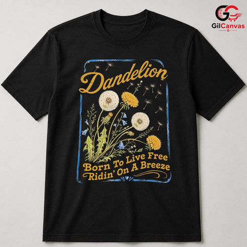 Born To Live Free Floral T-Shirt Botanical Nature Lover Unisex Graphic Apparel