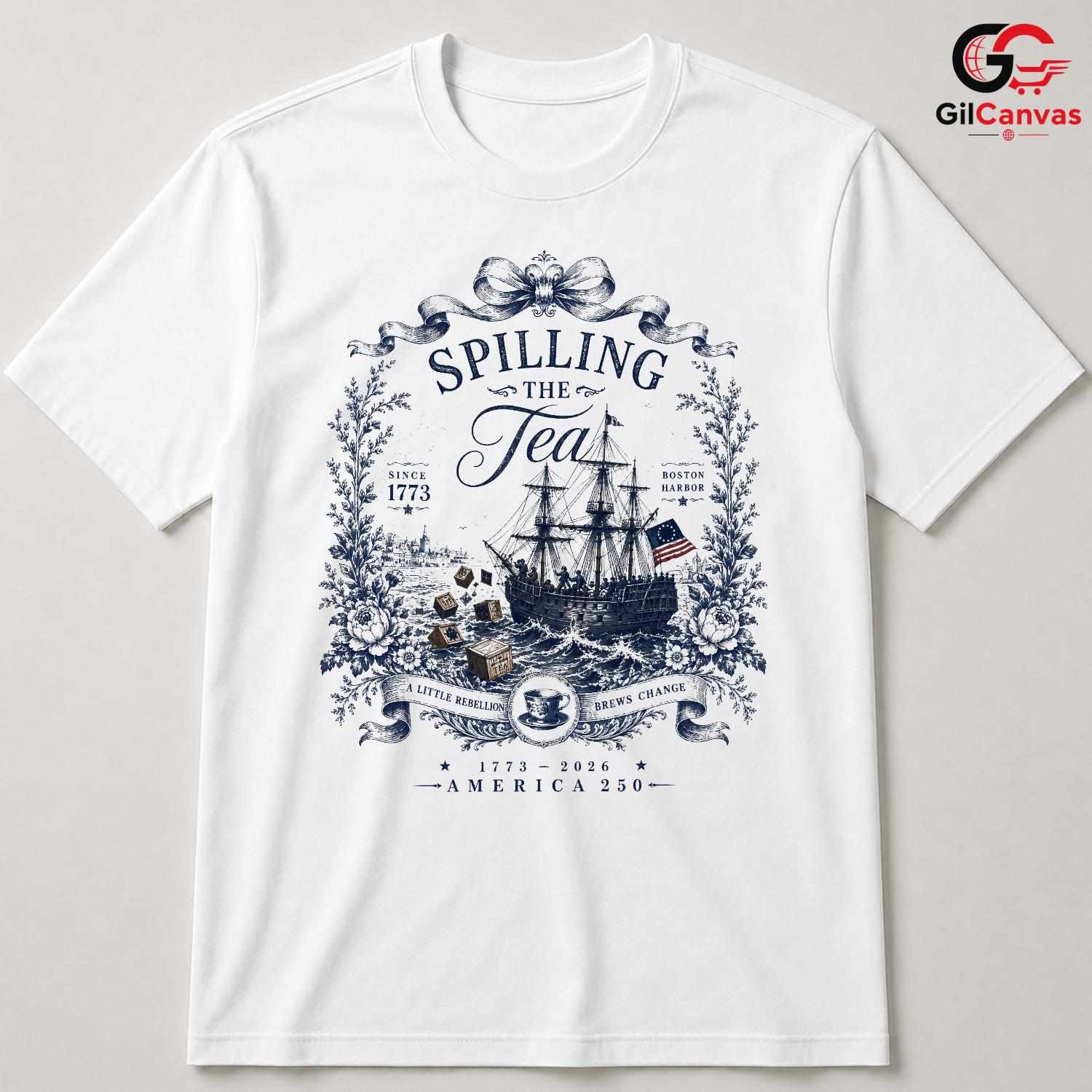 Boston Tea Party History T-Shirt Patriotic Anniversary Unisex Graphic Apparel