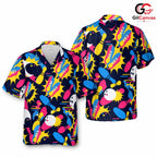 Bowling Ball Hawaiian Shirt, Casual Men Party Vibe Summer Fun Fashion Wear