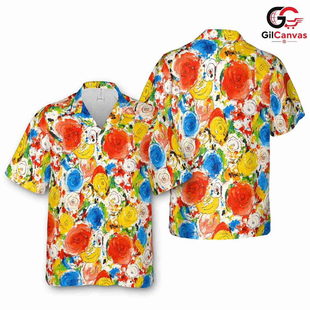 Bright Floral Hawaiian Shirt, Perfect Casual Wear for Men Summer Events