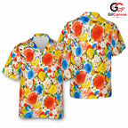 Bright Floral Hawaiian Shirt, Perfect Casual Wear for Men Summer Events