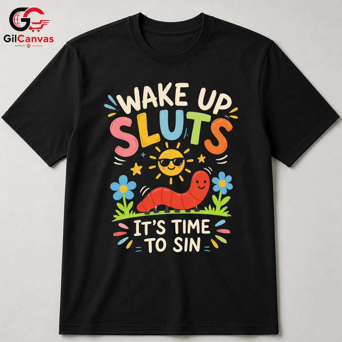 Cartoon Caterpillar T-Shirt Men Women Party Lover Funny Insect Graphic Shirt