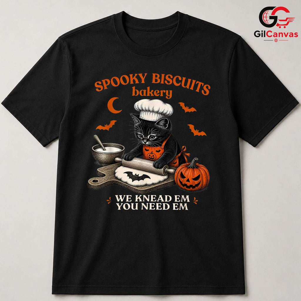 Cat Baker Foodie Spooky T-Shirt Unisex Fun Halloween Gift Idea For Cat Lovers