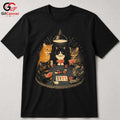 Cats Playing Poker T-Shirt Unisex Humorous Animal Lover Card Graphic Apparel