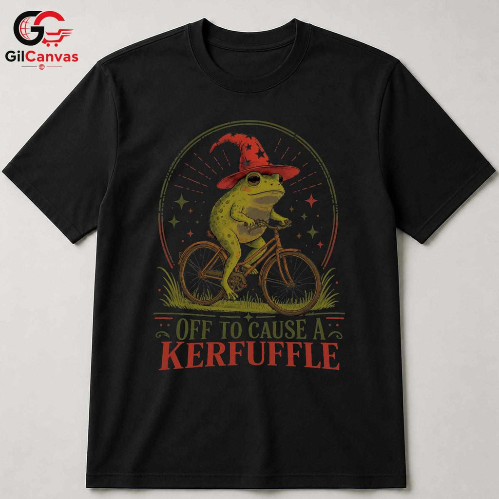 Cause A Kerfuffle Frog T-Shirt Unisex Fun Adventure Wear Humorous Graphic Shirt