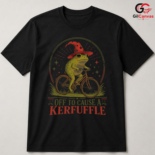 Cause A Kerfuffle Frog T-Shirt Unisex Fun Adventure Wear Humorous Graphic Shirt