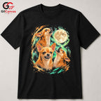 Chihuahua Howling Moon T-Shirt Unisex Unique Dog Lover Gift Perfect Graphic Shirt