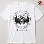 Christian Compass Tee Gift Spiritual Faith Journey Unisex Nature Adventure Tee