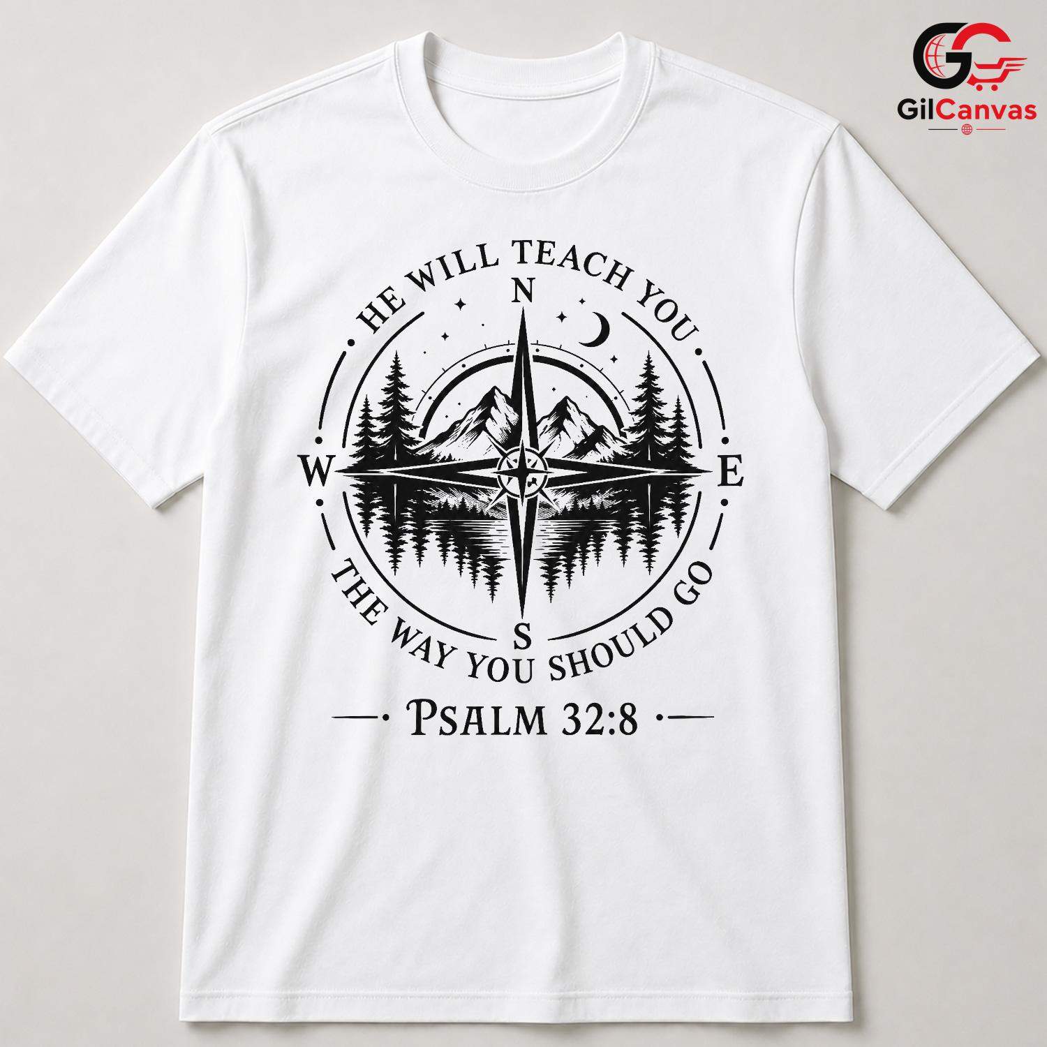 Christian Compass Tee Gift Spiritual Faith Journey Unisex Nature Adventure Tee