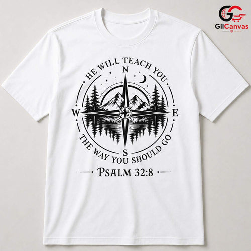 Christian Compass Tee Gift Spiritual Faith Journey Unisex Nature Adventure Tee