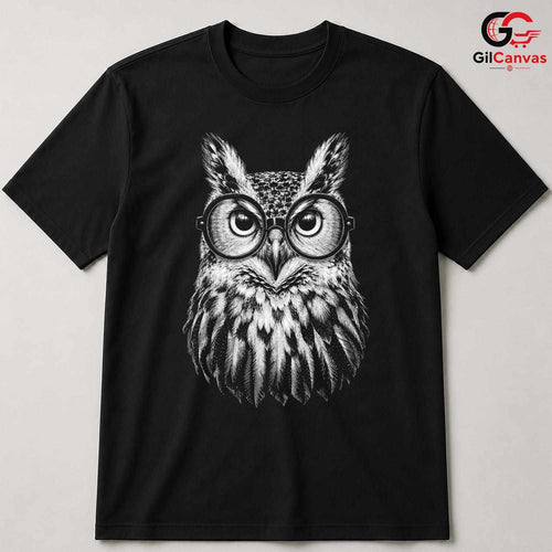Clever Spectacled Owl T-Shirt Graduation Academic Unisex Bird Lover Gift Tee