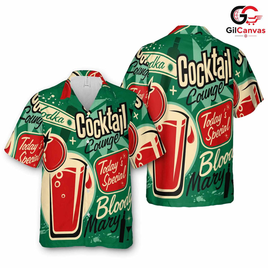 Cocktail Design Hawaiian Shirt, Great Beach Vibes for Men Summer Parties