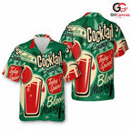 Cocktail Design Hawaiian Shirt, Great Beach Vibes for Men Summer Parties